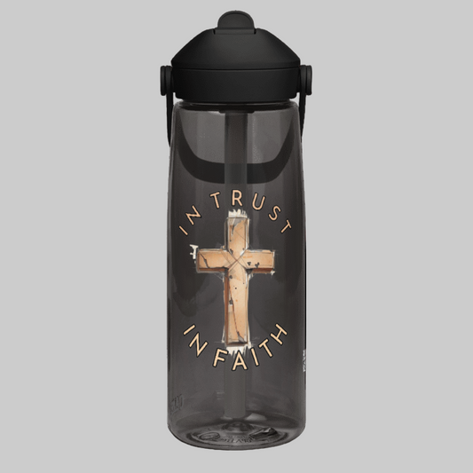 Flip straw water bottle